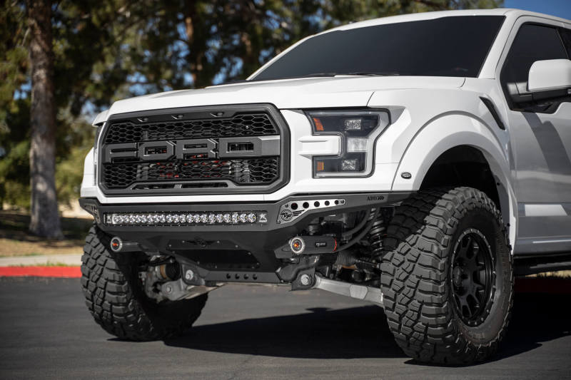 Ford F-150 Raptor Bumper - Front - Addictive Desert Designs - Rock Fighter Frame Cut - Hammer Black - `17-`20 Ford F-150 Raptor Bumper - Front - Addictive Desert Designs - Rock Fighter Frame Cut - Hammer Black - `17-`20